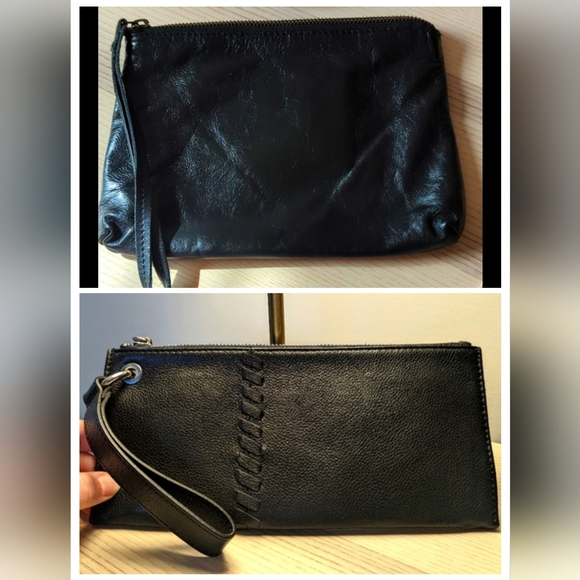 SOLD Latico NJ USA and Rachel Roy Black Leather Wristlets - Picture 1 of 12
